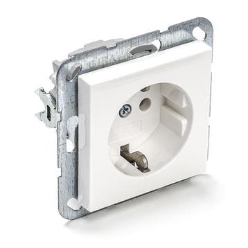 Stopcontact | Gira | S55 (Inbouw, Randaarde, Wit), Verzenden, Nieuw