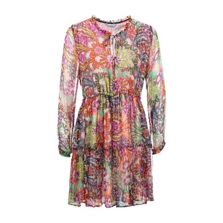 Frogbox • kleurrijke retro jurk • 36, Kleding | Dames, Jurken, Rood, Nieuw, Maat 36 (S), Verzenden