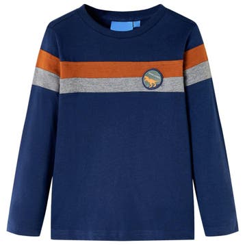 vidaXL Kindershirt met lange mouwen 116 marineblauw, Verzenden, Nieuw