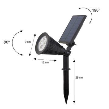 Solar LED spot Highlight Warm Wit - Voordeelset 3 stuks, Tuin en Terras, Kunststof, Verzenden, Minder dan 50 watt, Staande lamp