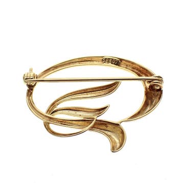 Vintage gouden fantasie broche, Ophalen of Verzenden, Gebruikt, Overige kleuren, Goud