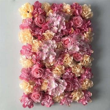 Flowerwall 40x60 cm 40 Pink Peachtinten Roos Hortensia, Ophalen of Verzenden, Nieuw
