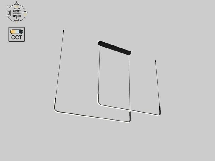 Alura Linear Hanglamp Zand Zwart 100cm&100cm Duo..., Huis en Inrichting, Lampen | Plafondlampen, Ophalen