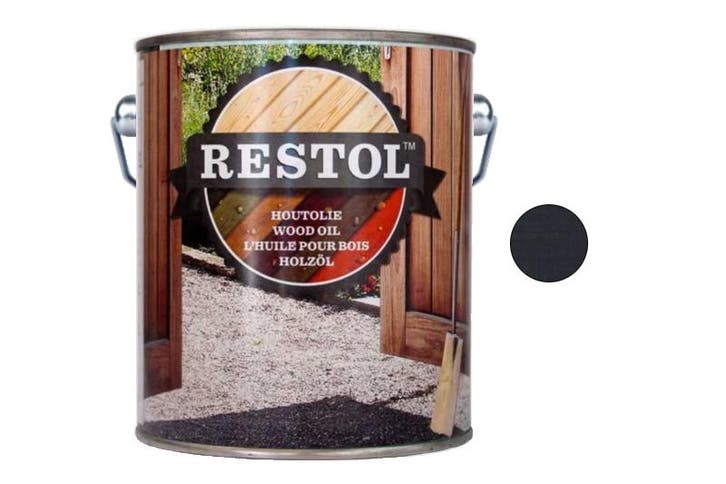 Restol Restol houtolie zijdeglans 2,5 liter, antraciet, Doe-het-zelf en Verbouw, Verf, Beits en Lak, Nieuw, Verzenden