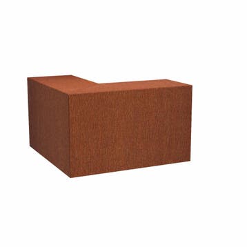 Cortenstaal keerwand met zitrand 100x100x60cm buitenhoek, Nieuw, Minder dan 25 cm, Border