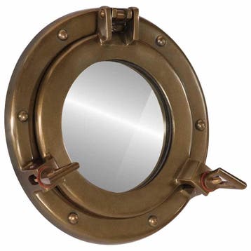 vidaXL Wandspiegel patrijspoort Ø23 cm aluminium en glas, Verzenden, Nieuw