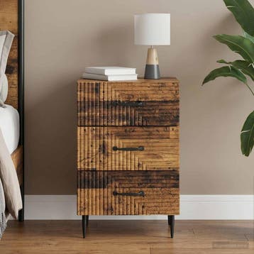 vidaXL Nachtkastje Oud hout 43 x 41 x 66,5 cm Bewerkt hout, Minder dan 45 cm, Verzenden, Nieuw, 55 tot 70 cm