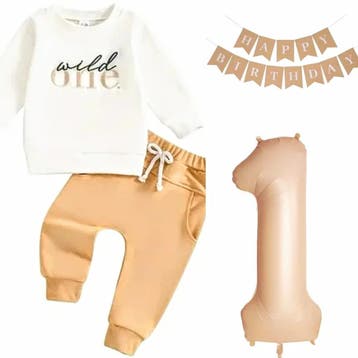 3-delige verjaardag set Wild One beige wit, Nieuw, Sweet-One, Setje, Verzenden