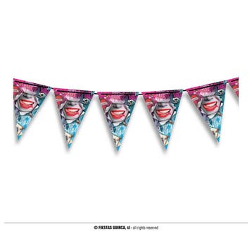Vlaggenlijn Harley Quinn 3 meter, Verzenden, Nieuw, Feestartikel