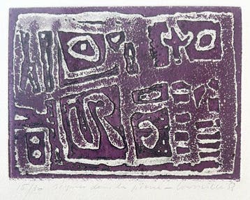Corneille (1922-2010) - Signes dans la pierre, 1953, gravure
