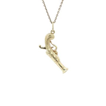 Gouden vintage pistool hanger 14 kt, Ophalen of Verzenden, Nieuw