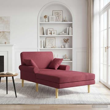 vidaXL Chaise longue Wijnrood Stof, Verzenden, Nieuw