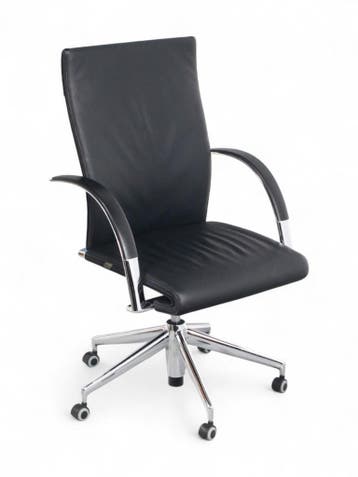 Ahrend 350 bureaustoel, zwart leder, Huis en Inrichting, Bureaustoelen, Ophalen of Verzenden, Nieuw