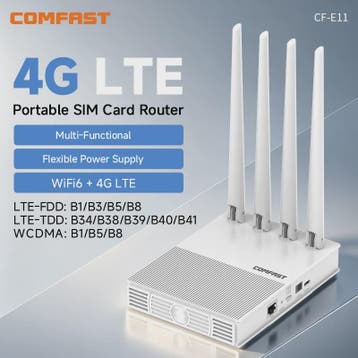COMFAST AX300 4G LTE WiFi 6 Router met 4 Antennes - Draagbar, Verzenden, Nieuw