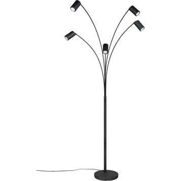 LED Vloerlamp Trion Harley - 5-lichts Mat Zwarte Metalen Vlo, Ophalen of Verzenden, Nieuw