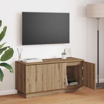 vidaXL TV-kast 100 x 38 x 49 cm Artisan Eiken Bewerkt hout, Minder dan 50 cm, Verzenden, Nieuw, Minder dan 100 cm
