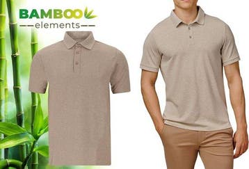 2dekans | Bamboo Elements - Polo Shirt Heren - Dark Sand, Kleding | Heren, Ophalen of Verzenden, Zo goed als nieuw, Bamboo Elements