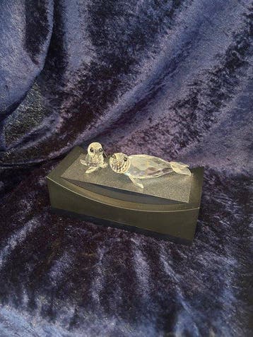 Swarovski - Beeldje - Zeehondenpaar (2) - Kristal