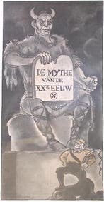 Joseph Goebbels als duivelse barbaar op spotprent (Lithos), Verzenden