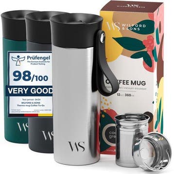 Drinkbeker rvs thee of koffie  wilford en sons, Ophalen of Verzenden, Nieuw