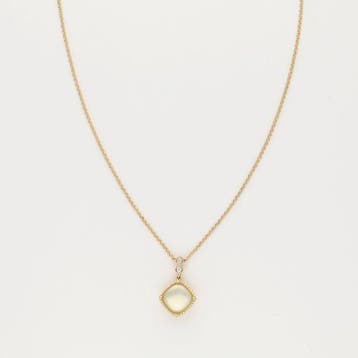 Ketting met hanger - 14 karaat Geel goud Diamant
