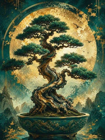 Shayer - Moonlit Spirit of Bonsai - XL - 60x80cm - 1/1