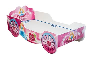 Kinderbed Prinses Koets MDF | Premium | OP=OP, Nieuw, 70 tot 85 cm, Lattenbodem, 140 tot 160 cm