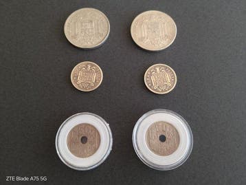 Spanje. Francisco Franco. Lote 6 monedas (Zonder, Postzegels en Munten