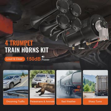 Krachtige 4-Trompet Lucht Hoorn Kit 150dB met 12V Compressor, Verzenden, Nieuw