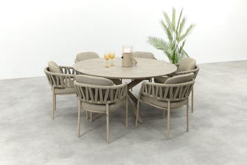 Taste Calma/Prado 6-persoons ronde dining tuinset Ø160 cm. -, Verzenden, Nieuw, Rvs, Tuinset