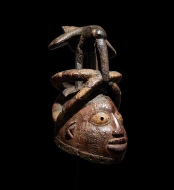 Prachtige Yoruba-helm - gelede - Nigeria (Zonder