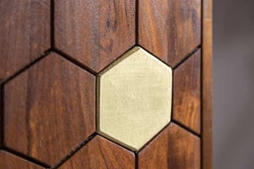 Massieve barkast MYSTIC LIVING 75cm acacia bruin goud retro, Ophalen of Verzenden, Nieuw