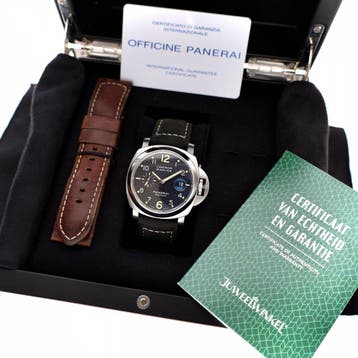 Panerai Luminor Marina 44mm PAM00164; Automatisch Heren H..., Ophalen of Verzenden, Zo goed als nieuw, Leer, Overige merken