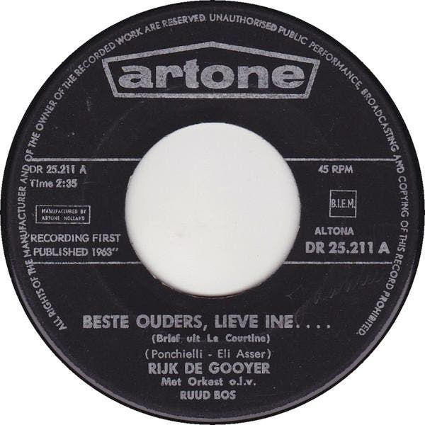 vinyl single 7 inch - Rijk de Gooyer - Brief Uit La Court..., Cd's en Dvd's, Vinyl Singles, Zo goed als nieuw, 7 inch, Pop, Verzenden