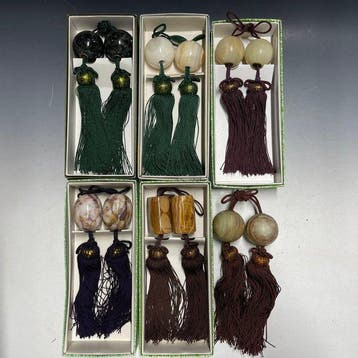 Fuchin Kakejiku hangende rolgewichtjes | Set van 6 - Steen -