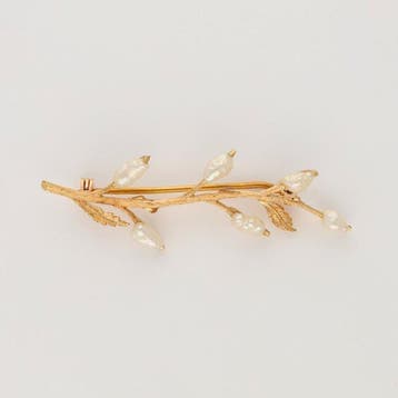 Broche - 18 karaat Geel goud - Parel