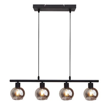 Moderne hanglamp grijs, Avery, Ophalen of Verzenden, Nieuw, Glas, Modern