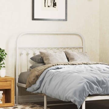 vidaXL Vervangend hoofdbord 107 cm metaal wit, Verzenden, Nieuw, Wit, Metaal