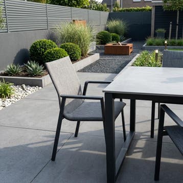 Nancy dining tuinstoel stapelbaar antraciet aluminium, Tuin en Terras, Ophalen of Verzenden, Nieuw