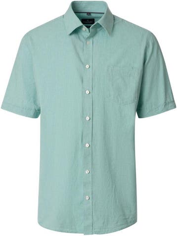Casa Moda Casual Overhemd Korte Mouw Linnenmix 126130311-300, Verzenden, Nieuw, Groen