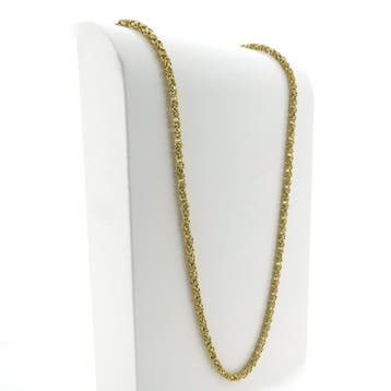 Gouden vierkante koningsschakel ketting, Sieraden, Tassen en Uiterlijk, Ophalen of Verzenden, Gebruikt, Goud, Goud