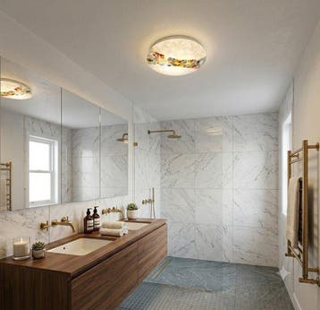 Plafondlamp - geblazen glasveer met millefiori-murrine -