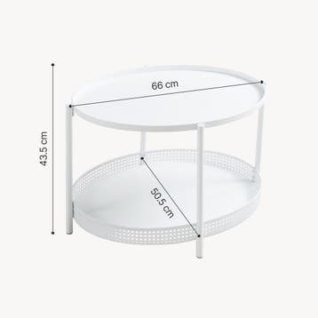 Salontafel Jäller ovaal 66x51x44 cm wit [en.casa], Huis en Inrichting, Verzenden, Nieuw