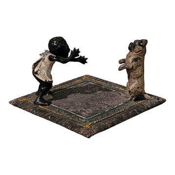 sculptuur, Bambino con cane - 2.5 cm - Koud geverfd brons