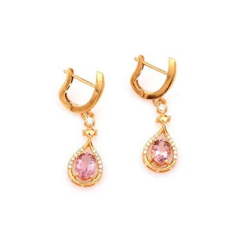 Statement oorbellen - 14 karaat Geel goud - 1.92ct. tw.
