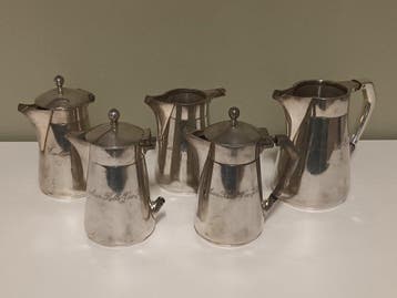 Gebroeders Hepp - Koffieservies (5) - Verzilverd - Excelsior