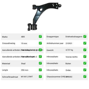 Draagarm Volvo C30 D3 (533) Van 2010-10 tot 2012-12 - Autopa, Verzenden, Nieuw, Volvo