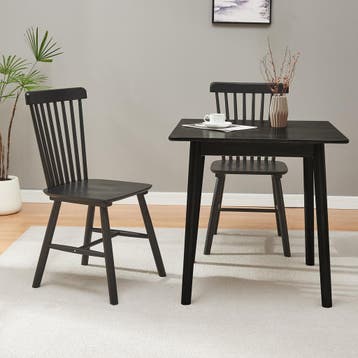Eetkamerstoel Karmoy 2-delige set 89x46x52 cm zwart [en.casa, Huis en Inrichting, Verzenden, Nieuw