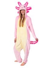 Onesie Axolotl Pak L-XL Salamander Vis Kostuum Roze Pak Wate, Maat 52/54 (L), Carnaval, Nieuw, Ophalen of Verzenden