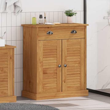 Badkamerkast Massief Hout - Retourdeal | 62% Korting, (Half)hoge kast, Zo goed als nieuw, Minder dan 100 cm, 25 tot 50 cm